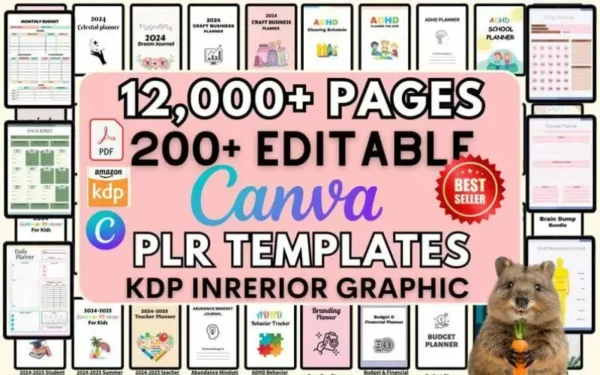 12000+ Canva PLR Planner Templates – JournalS, Logbooks, Notebooks (KDP)